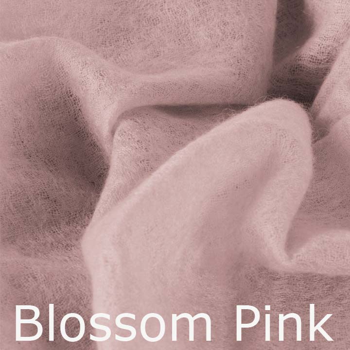 Featherlight and felted pink cashmere scarf collection.
