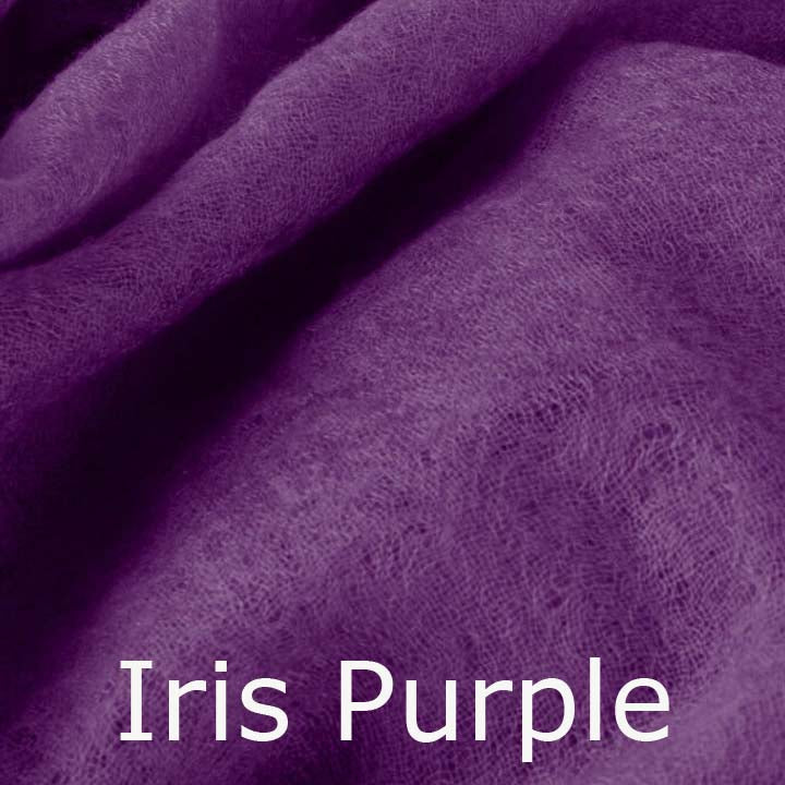 Featherlight and felted purple cashmere scarf collection.