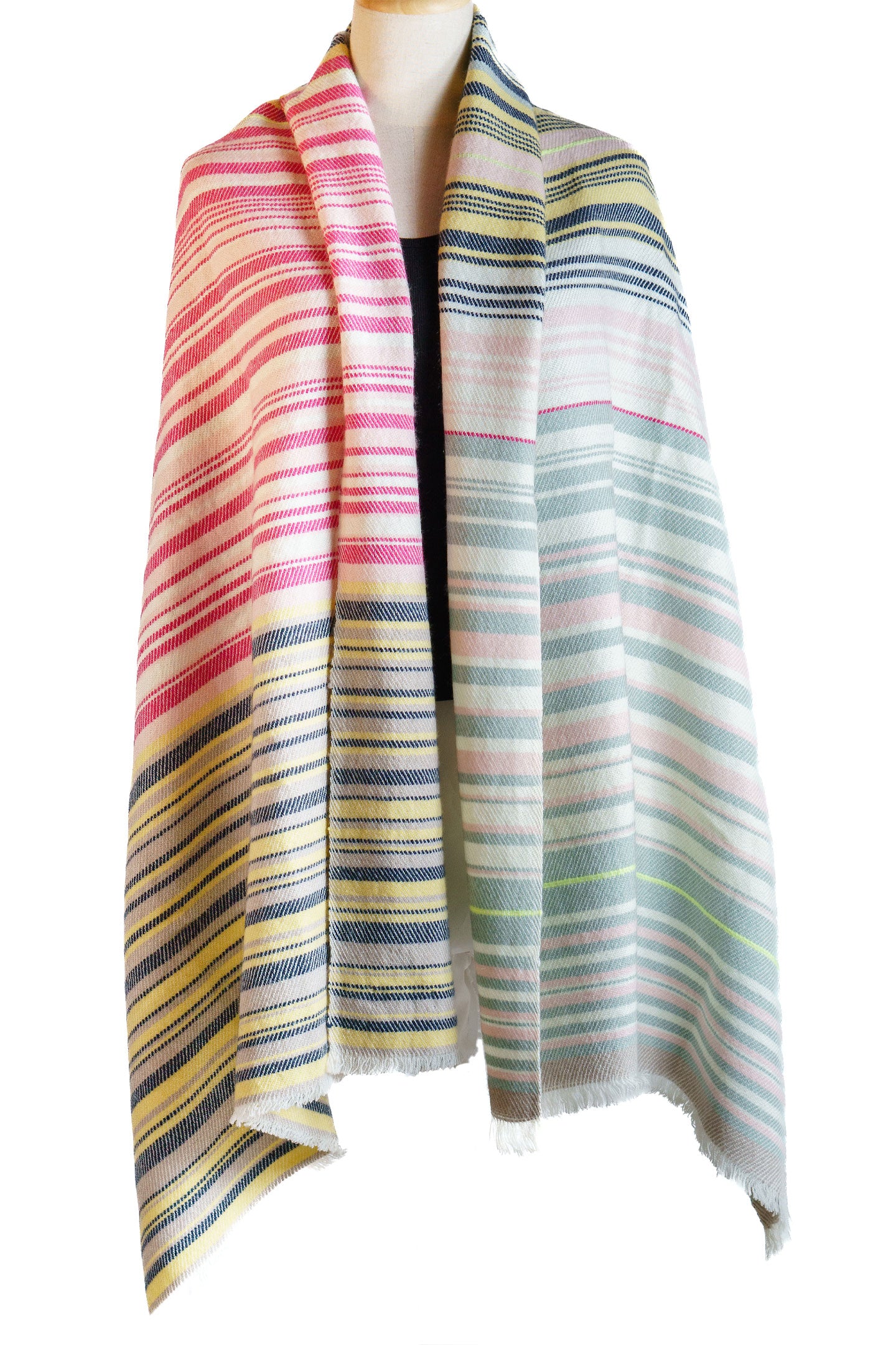 Châle en cachemire multicolore pur