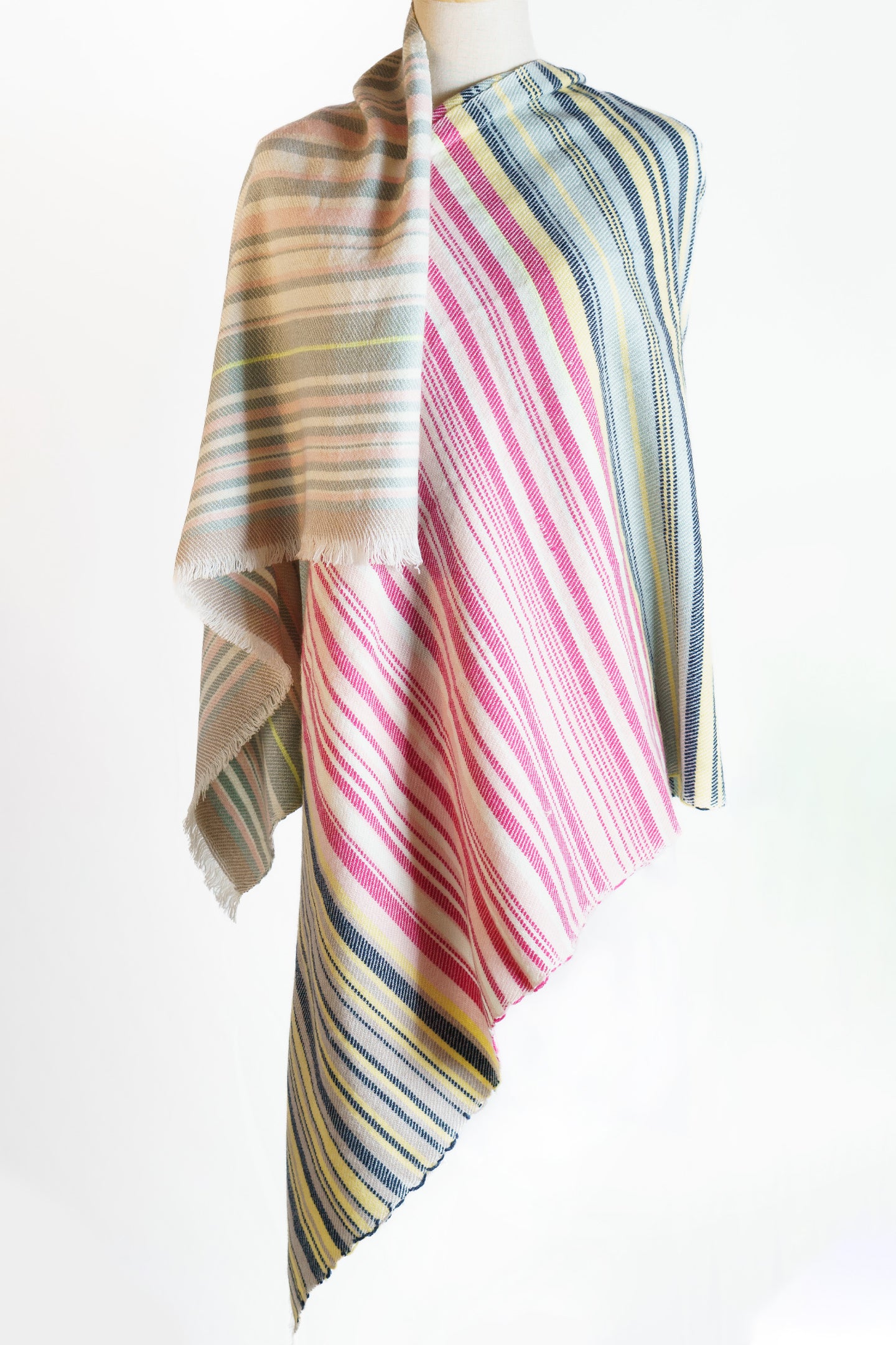 Châle en cachemire multicolore pur
