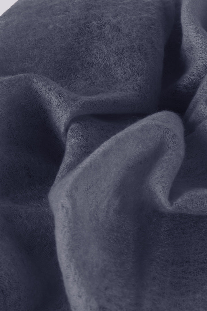 Featherlight felted Greyish Blue cashmere scarf