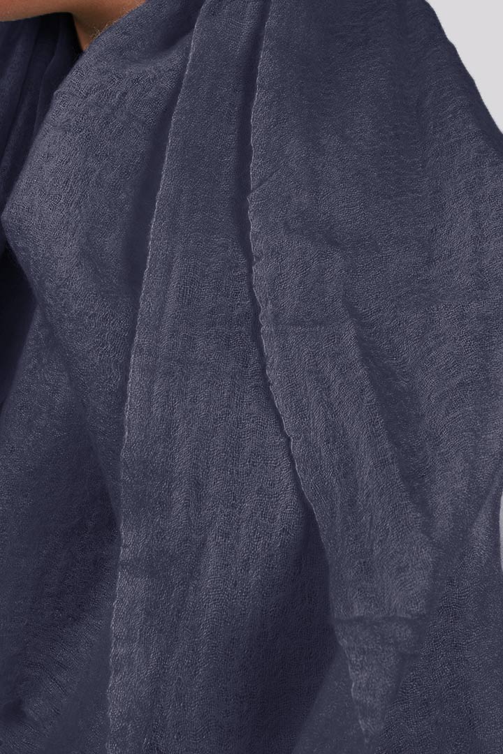 Featherlight felted Greyish Blue cashmere scarf