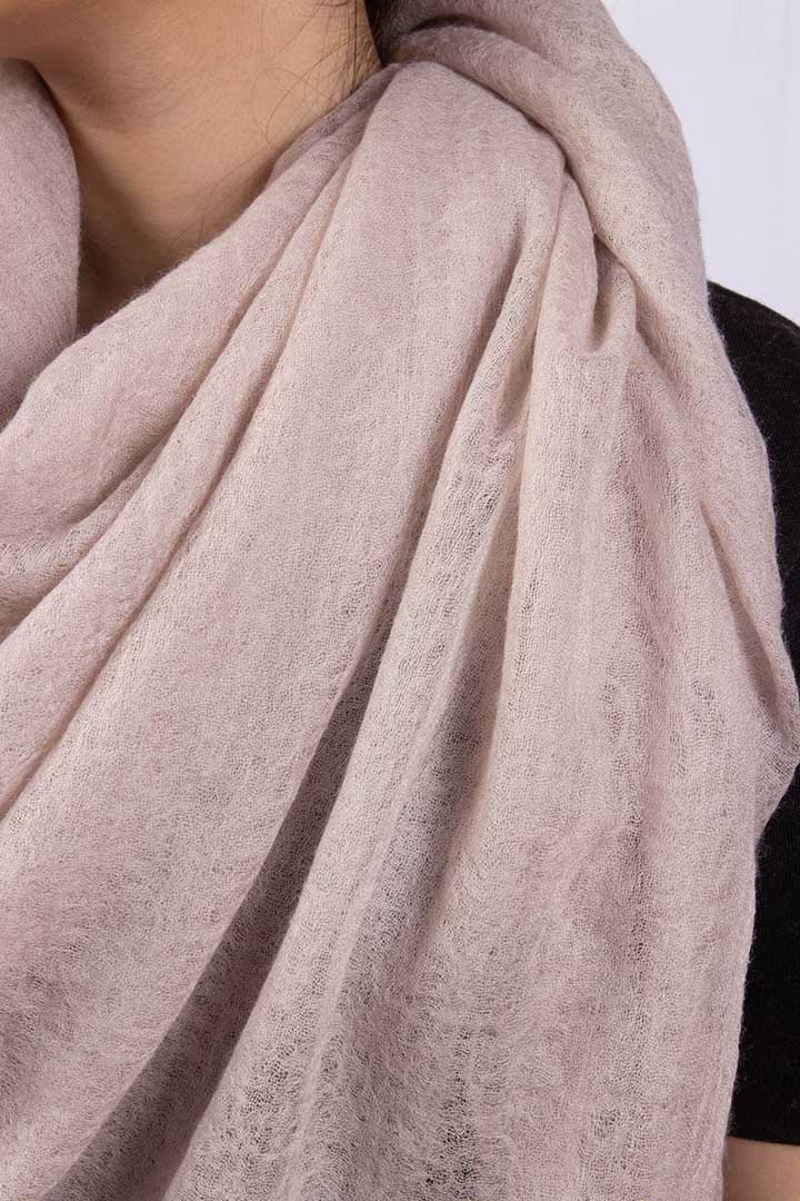 Women's lightweight Cashmere Scarf in Grey Brown Handmade