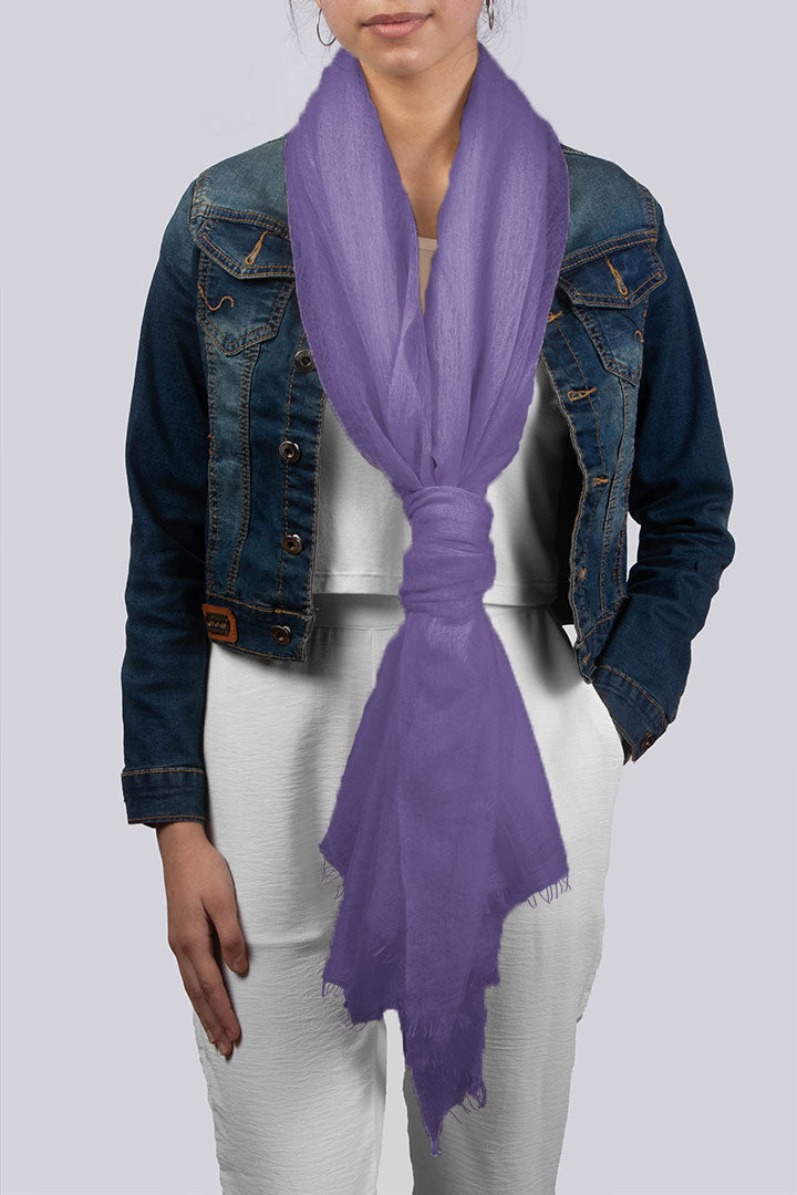 Featherlight felted lavender cashmere scarf