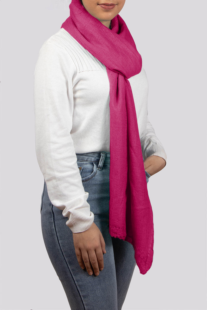 Featherlight felted lipstick red cashmere scarf