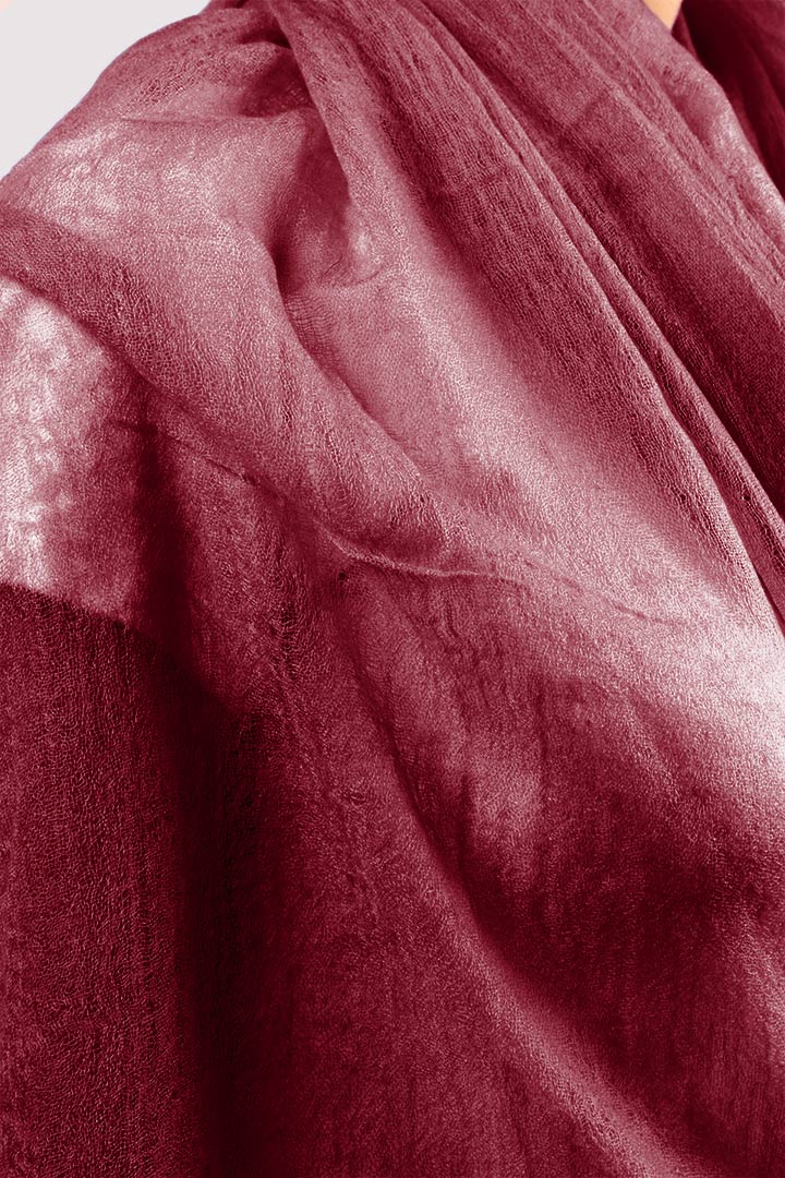 Featherlight felted sriracha red cashmere scarf