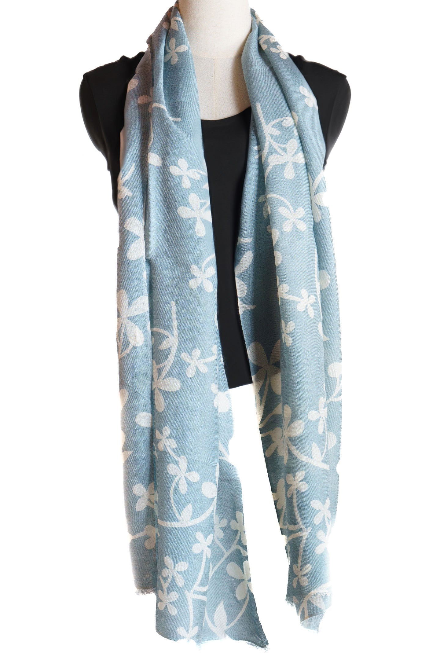 Silk Cashmere Shawl Wrap in Petal Blue