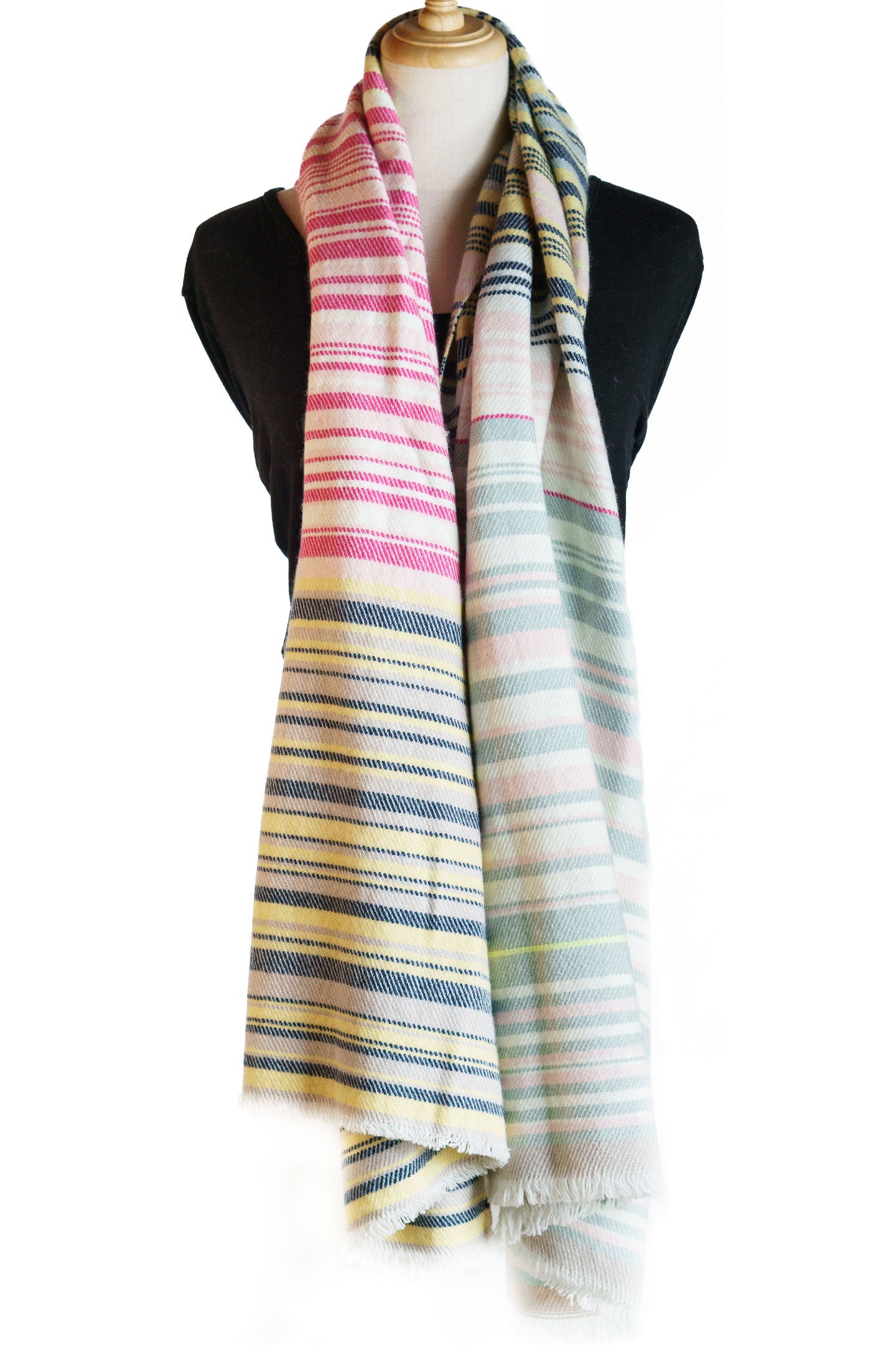 Pure Multicolored Cashmere Shawl Wrap