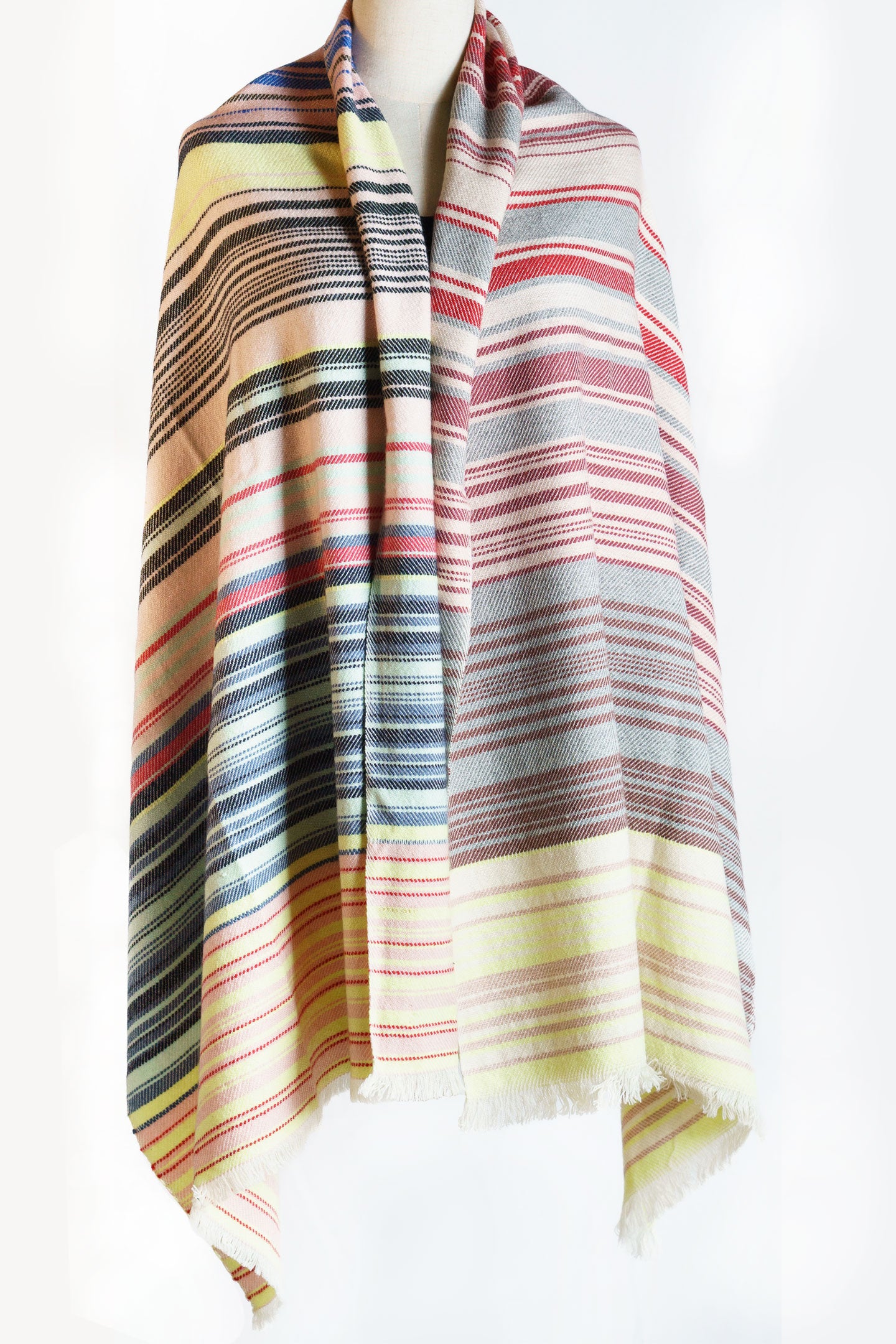 Pure Multicolored Cashmere Shawl Wrap