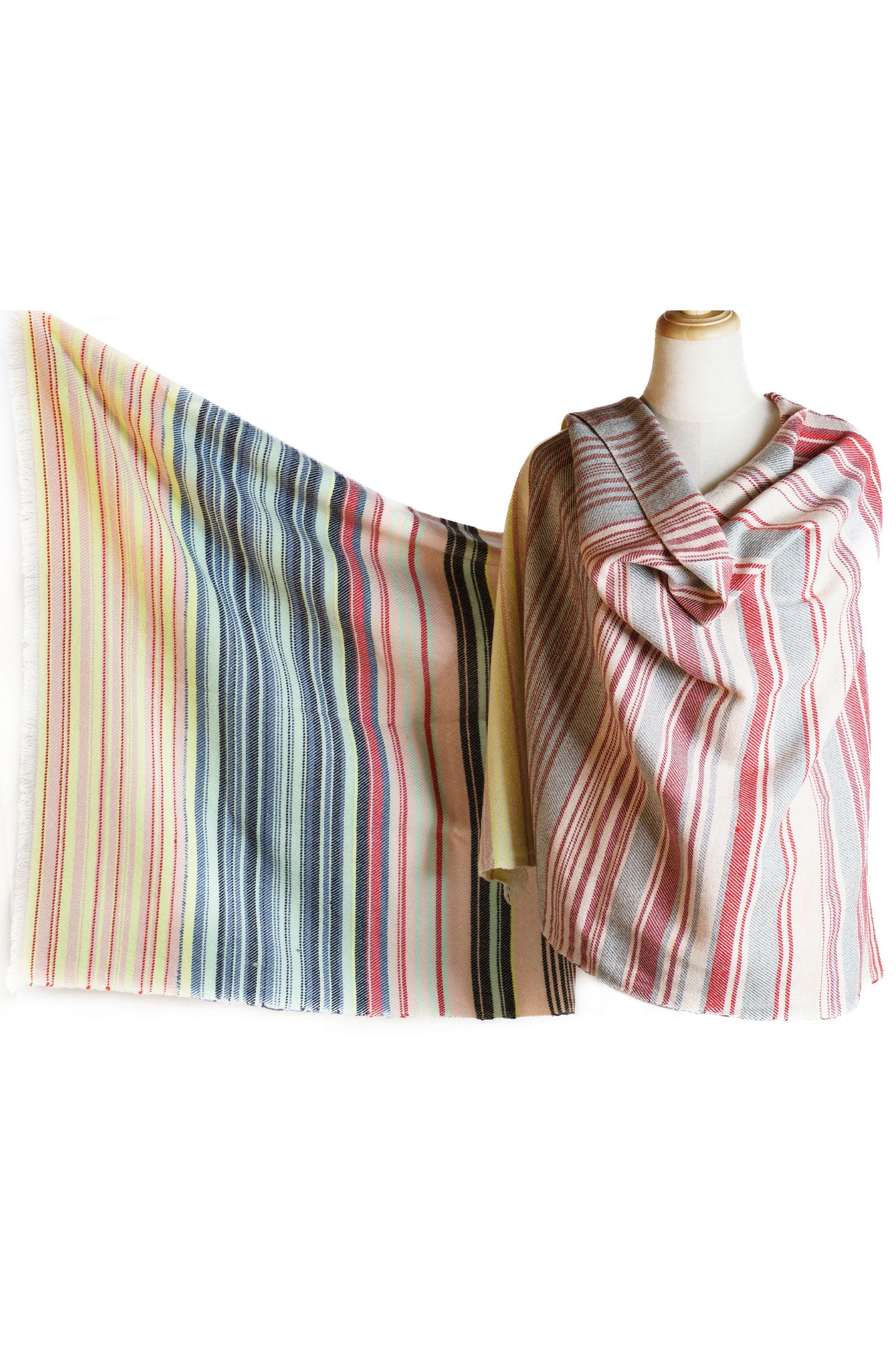 Pure Multicolored Cashmere Shawl Wrap