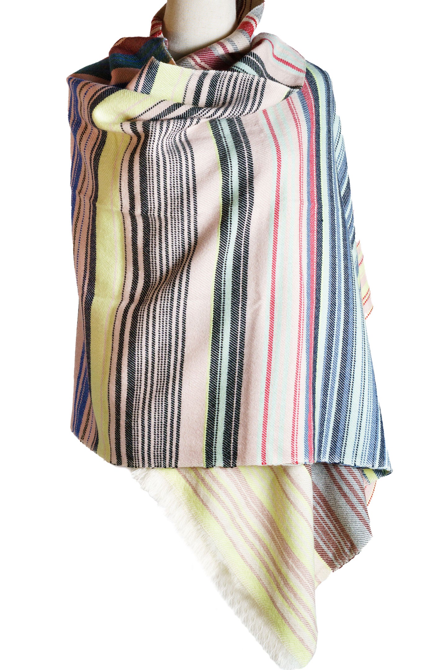 Pure Multicolored Cashmere Shawl Wrap