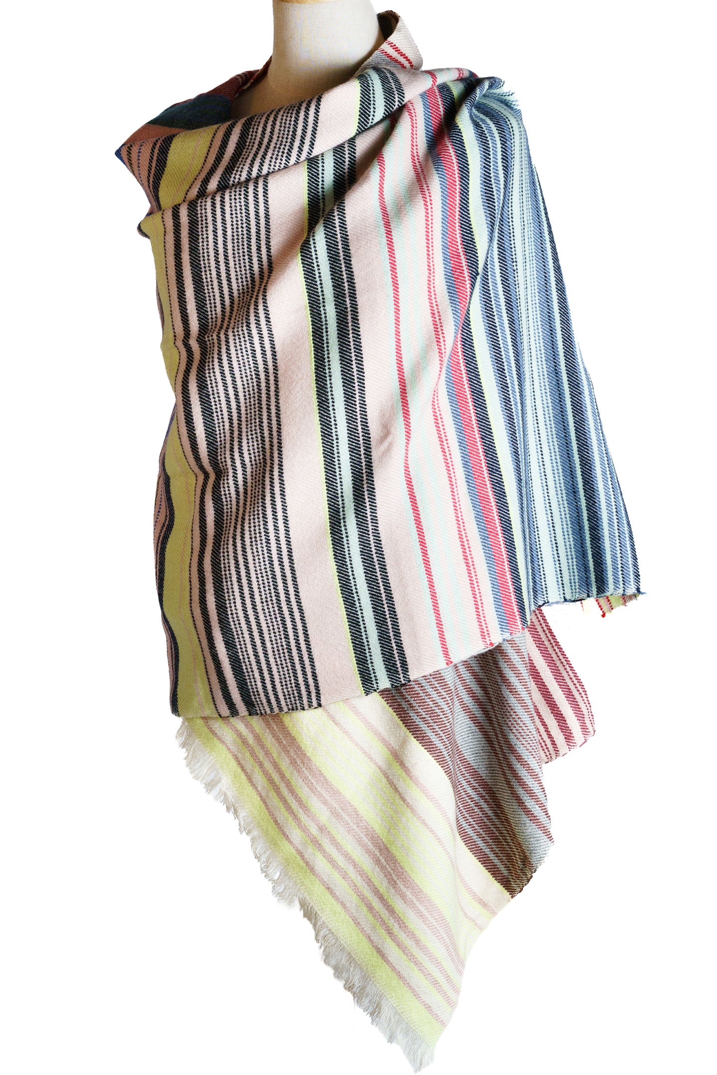 Pure Multicolored Cashmere Shawl Wrap