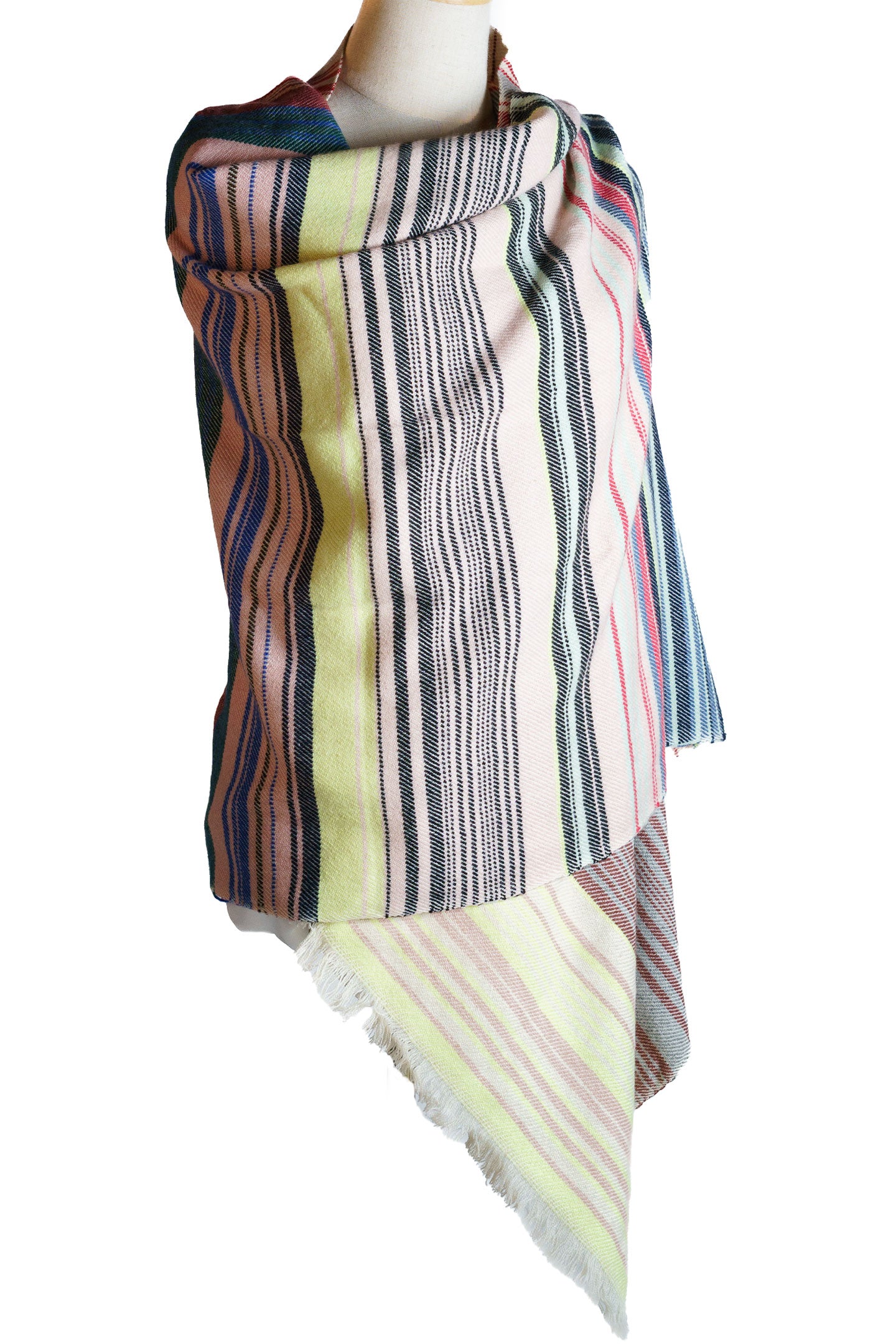 Pure Multicolored Cashmere Shawl Wrap