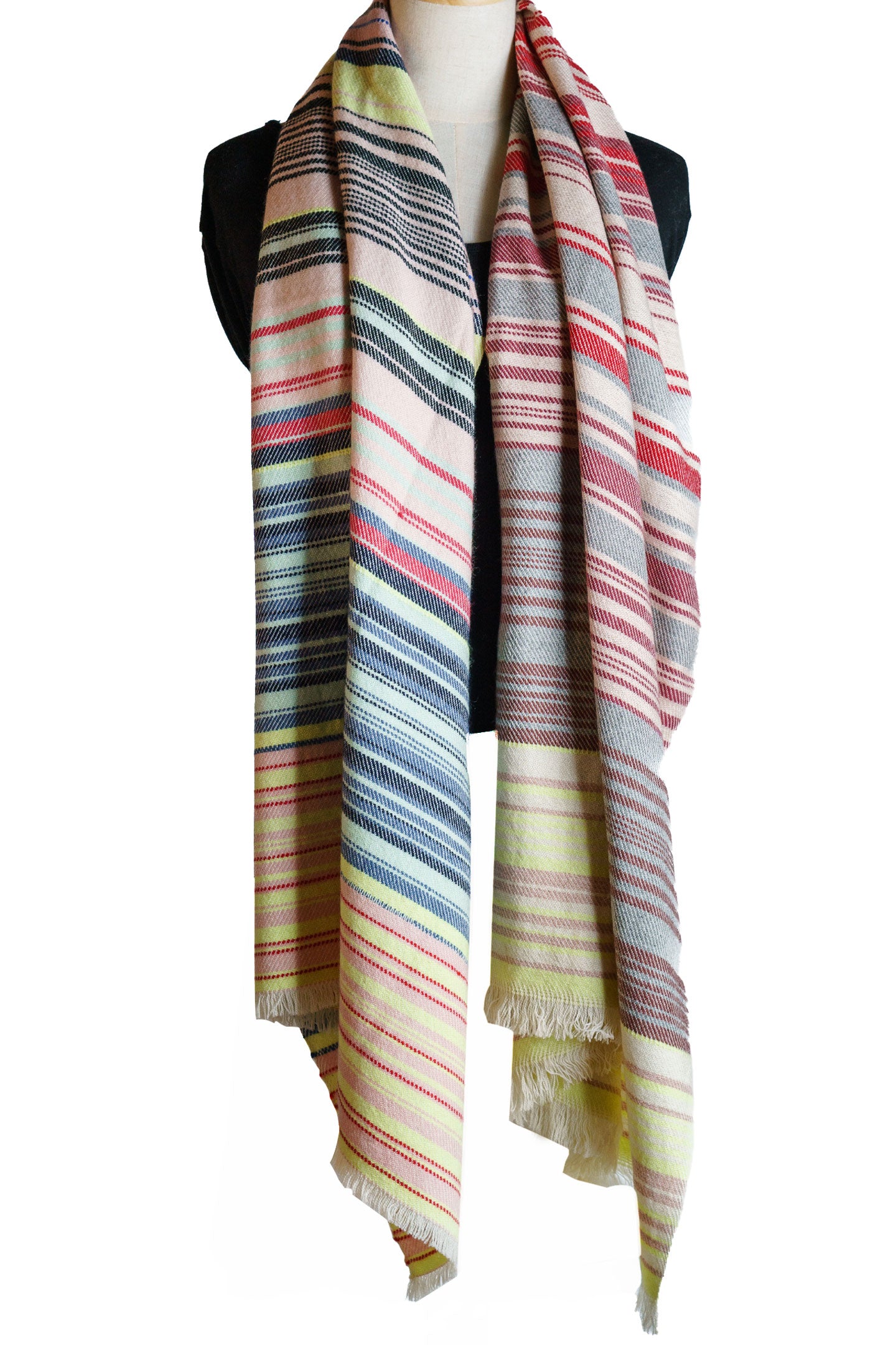 Pure Multicolored Cashmere Shawl Wrap