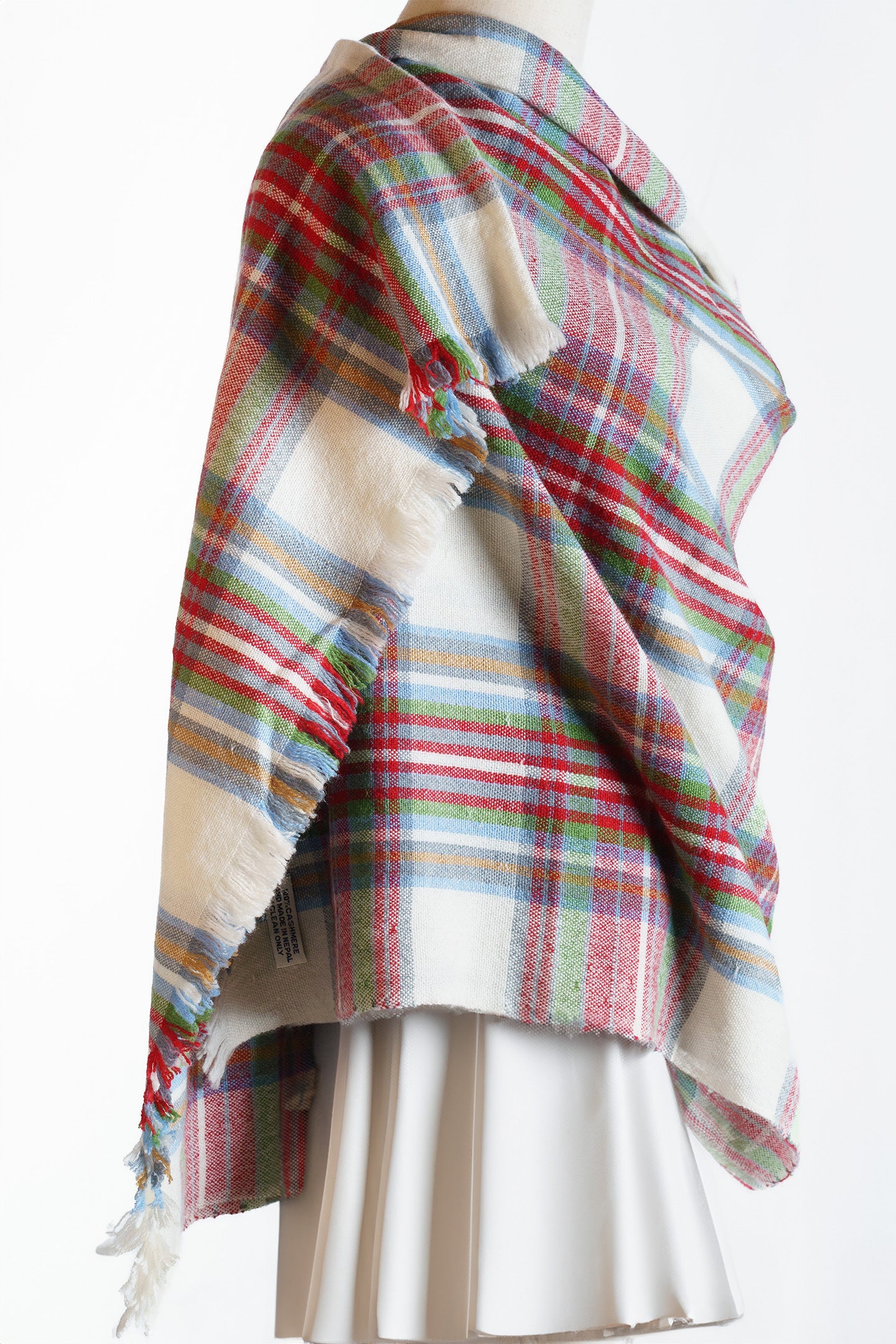 Cashmere Shawl in Classic Plaid Design