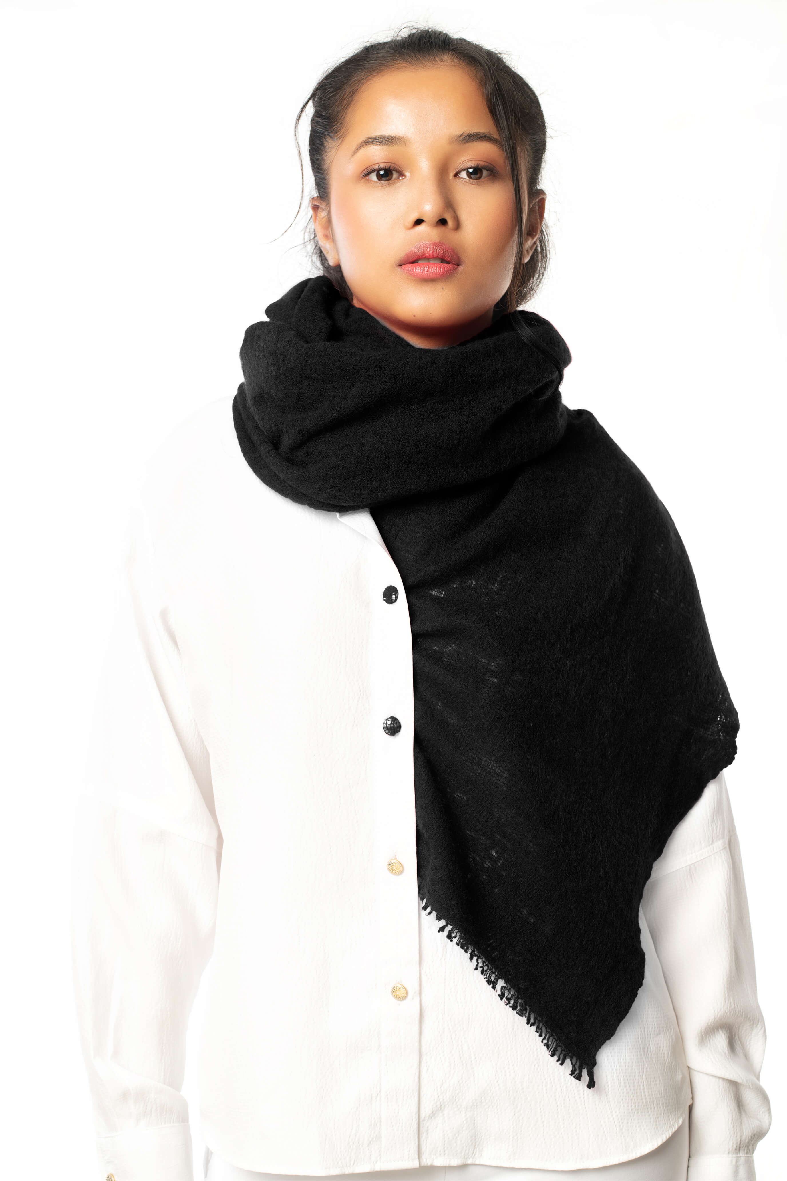 Premium Black and White Cashmere Scarves Collection