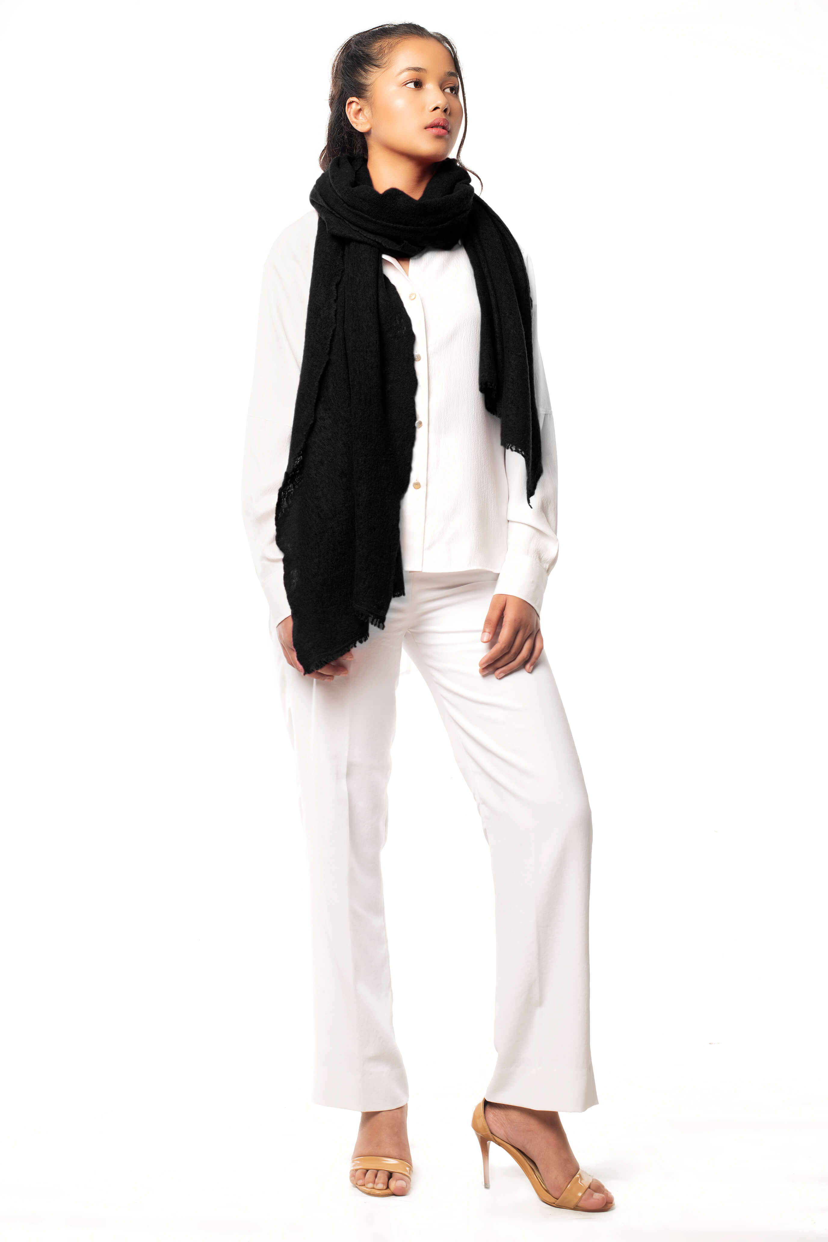 Premium Black and White Cashmere Scarves Collection