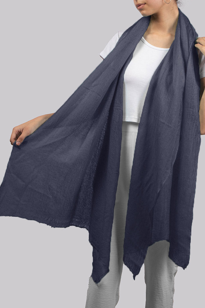 Featherlight felted Greyish Blue cashmere scarf