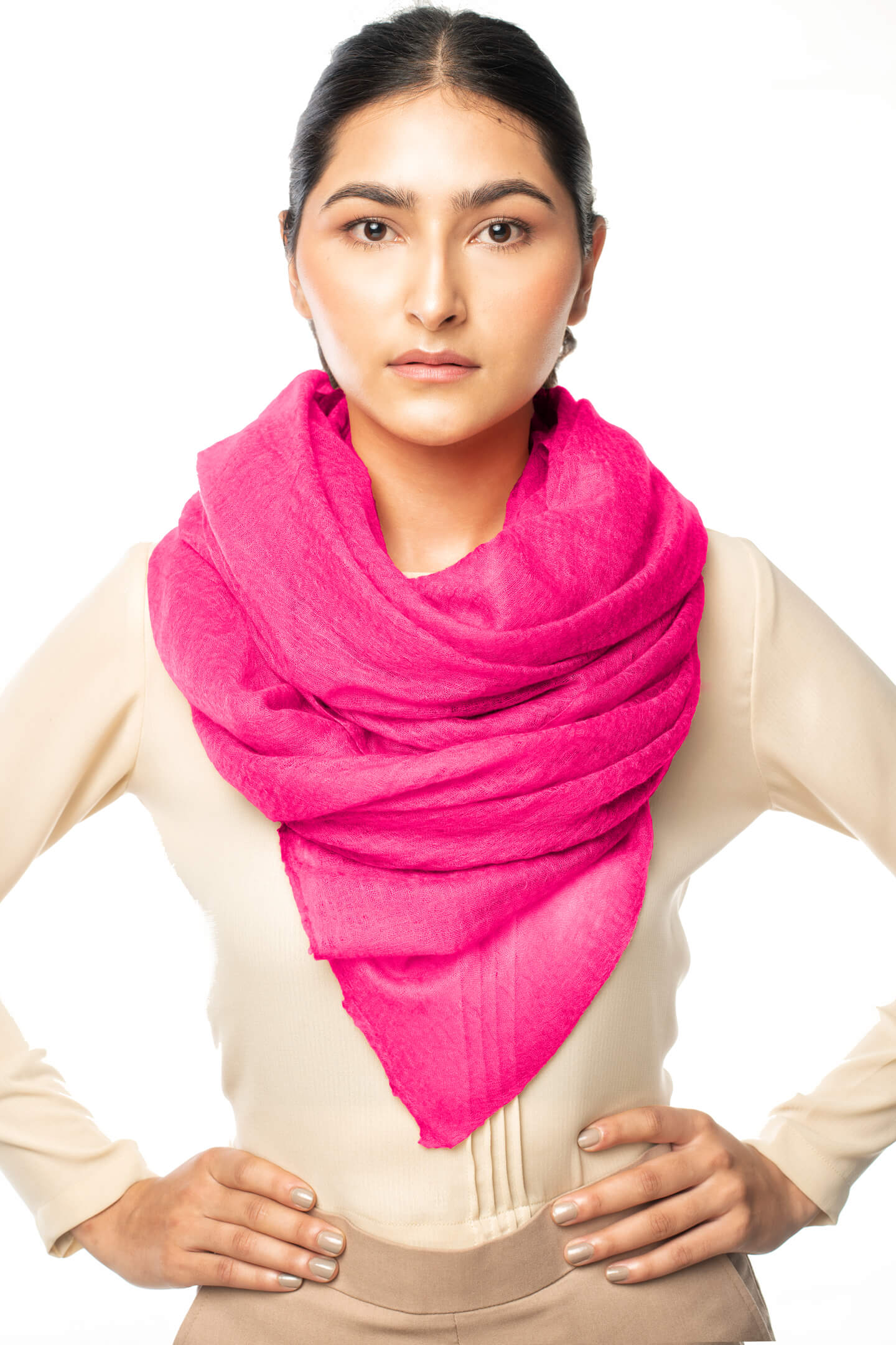 Pale Rose Cashmere Scarf Women. 100 Percent Pure Light Pink 