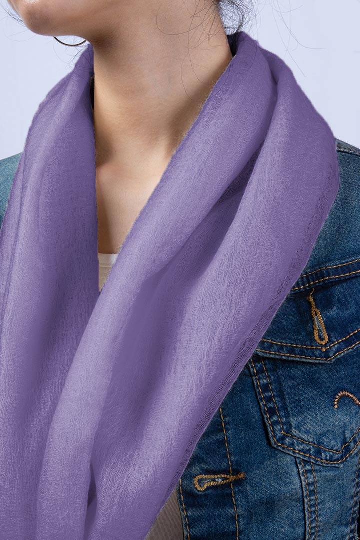 Featherlight felted lavender cashmere scarf