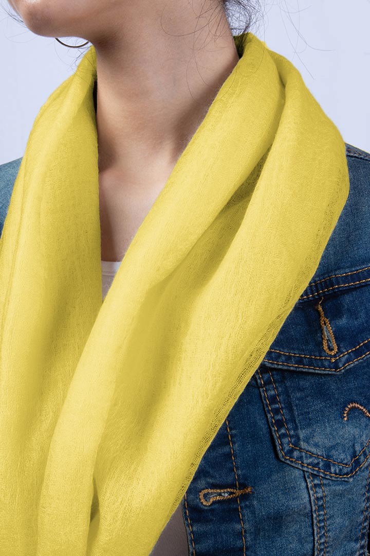 Yellow Cashmere Scarf In Lovely Sunlight Color