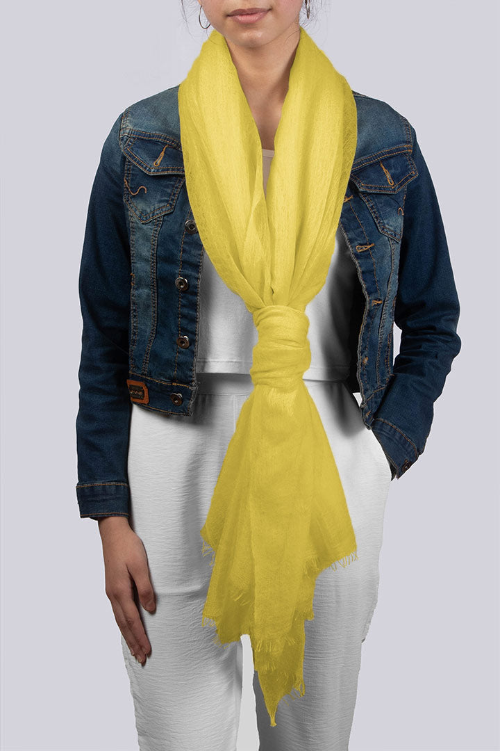 Yellow Cashmere Scarf In Lovely Sunlight Color
